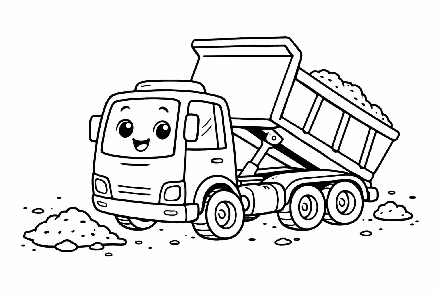 Kritzelio kipplaster Ausmalbild