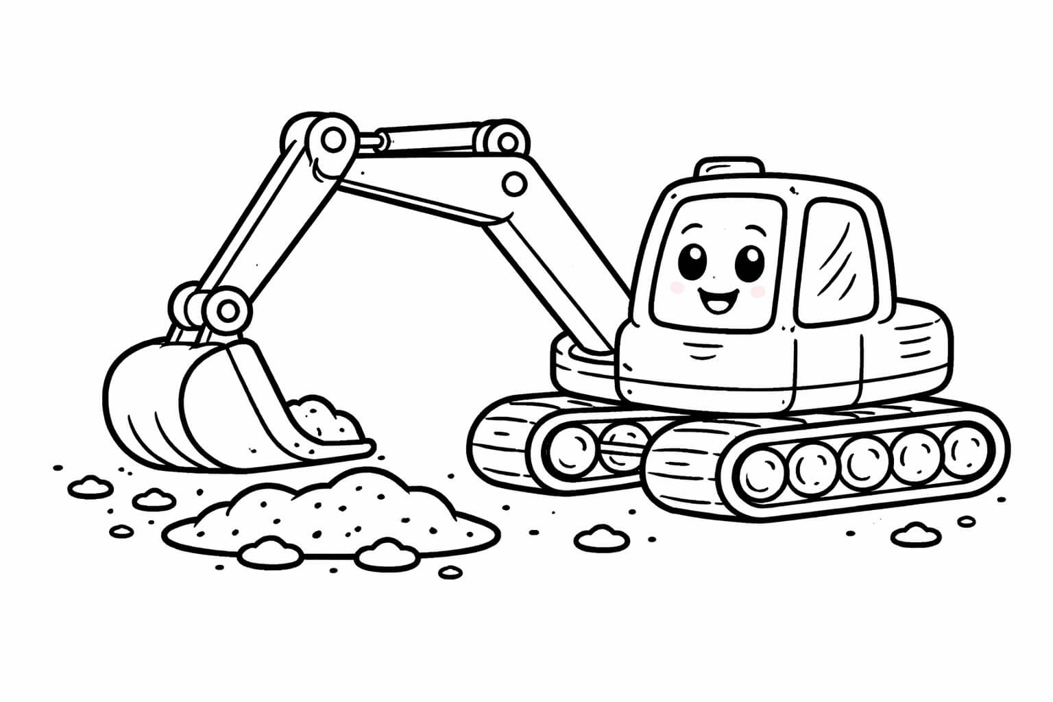 Kritzelio bagger Ausmalbild