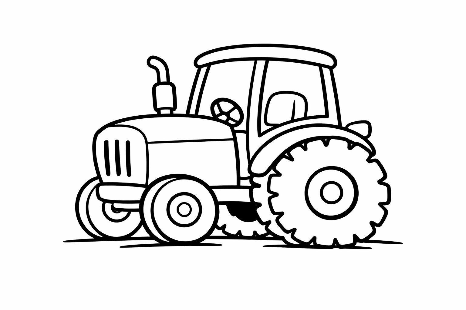 Kritzelio traktor Ausmalbild