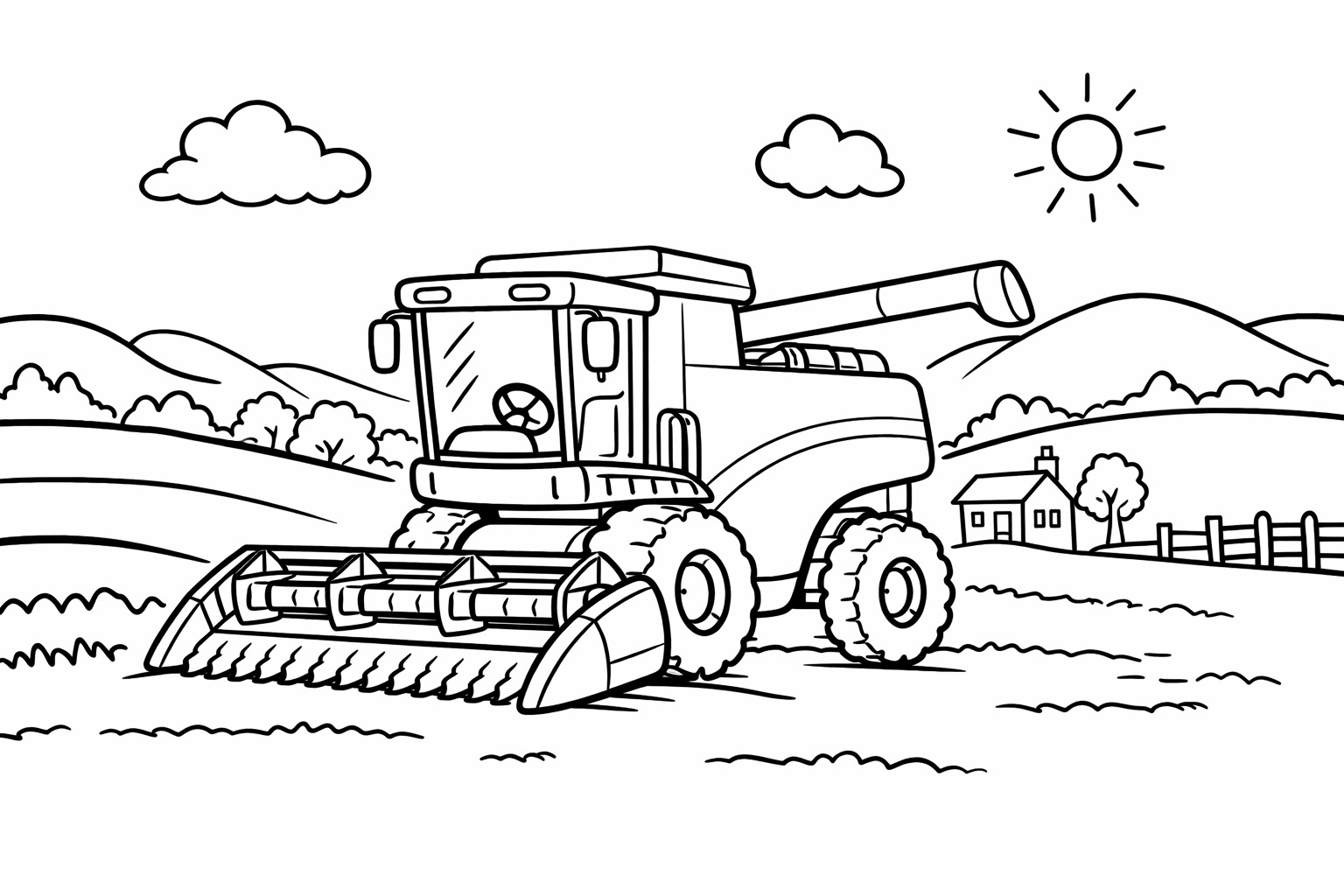 Kritzelio maehdrescher feld Ausmalbild